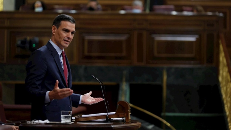 30/06/2021.- El presidente del Gobierno, Pedro Sánchez, interviene este miércoles en el Pleno del Congreso para explicar los indultos a los líderes independentistas e informar de la situación política y económica, así como de los últimos consejos europeos