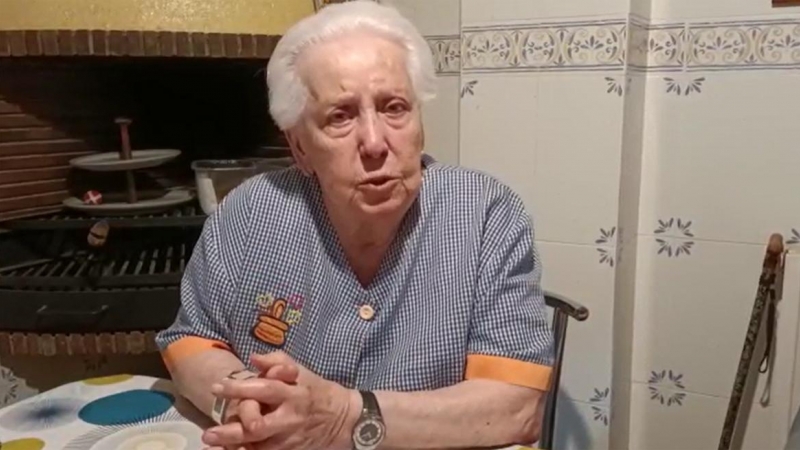 Rosario Bravo, de 97 años, en un vídeo grabado por su hijo Emiliano.