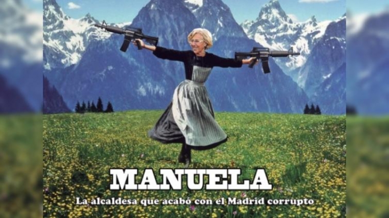 Cartel sobre Manuela Carmena cuando ganó las elecciones de Madrid.