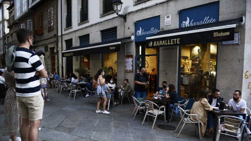 Bares y restaurantes en el casco histórico de Orense el 24 de julio de 2021.
