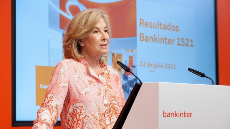 La consejera delegada de Bankinter, María Dolores Dancausa, en la presentación de los resultados trimestrales del banco.