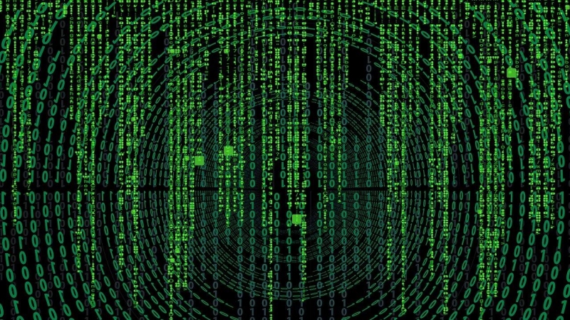 El código binario en un ordenador.
