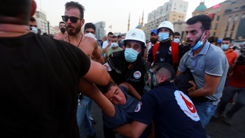 Heridos durante las manifestaciones en Beirut