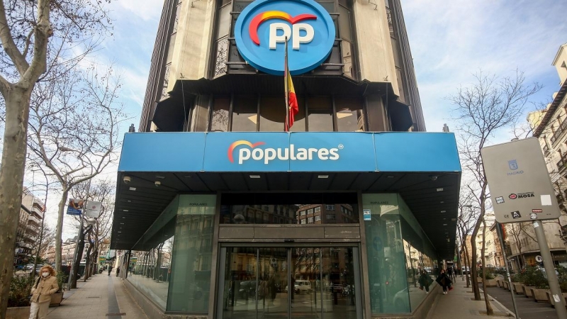 Sede nacional del Partido Popular en la madrileña calle Génova. E.P./Ricardo Rubio