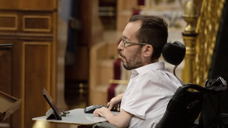 El portavoz de Unidas Podemos en el Congreso, Pablo Echenique. Foto de archivo.