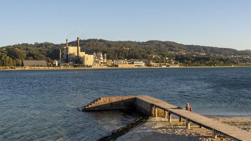 Fábrica de Ence en la ría de Pontevedra.