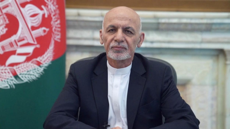 El El presidente de Afganistán, Ashraf Ghani, se dirige a la nación en un mensaje en Kabul, Afganistán, epresidente de Afganistán, Ashraf Ghani, se dirige a la nación en un mensaje en Kabul, Afganistán, el 14 de agosto de 2021. Palacio presidencial afgano