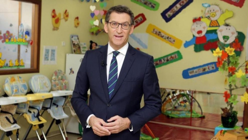 Feijóo, en su mensaje de Fin de Año en el 2015 en una escuela infantil de A Coruña.