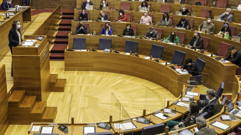 Vista del hemiciclo de Les Corts valencianas. E.P.