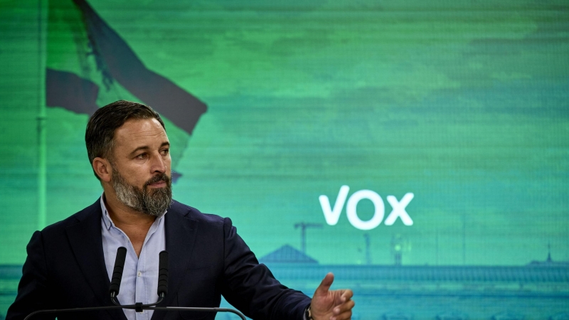 El presidente de Vox, Santiago Abascal, interviene en una rueda de prensa del Comité de Acción Política de Vox,.