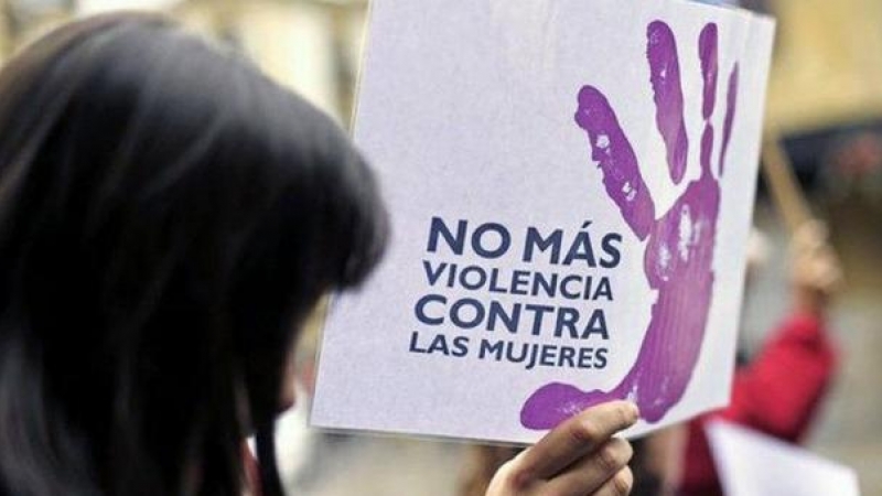 Una mujer porta una pancarta en contra de la violencia machista. EFE/Archivo