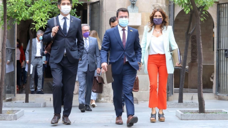 Membres del Govern abans de la reunió del Consell Executiu d'aquest dimarts, 31 d'agost.