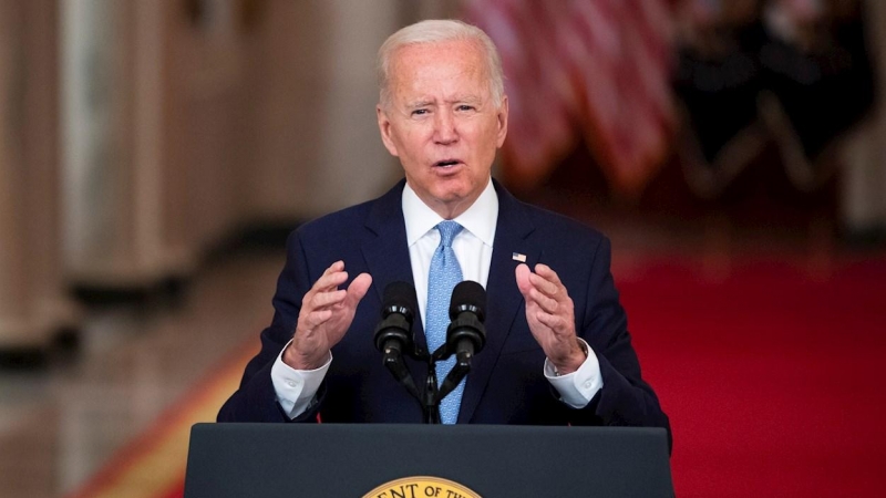 El presidente de EEUU, Joe Biden, durante su discurso de este martes desde la Casa Blanca.