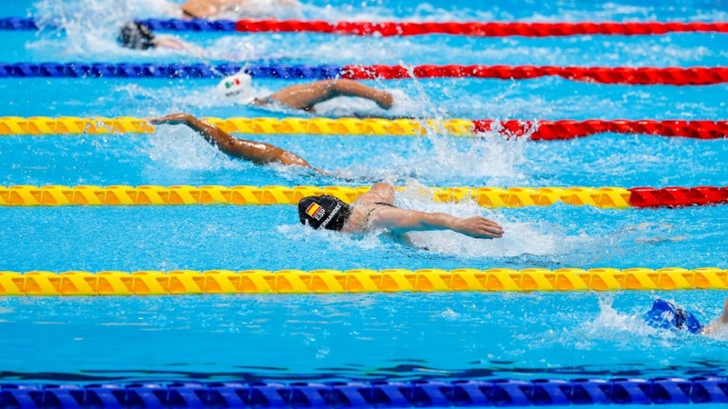 02/09/2021 Marta Fernández durante la prueba de los 50 m libres