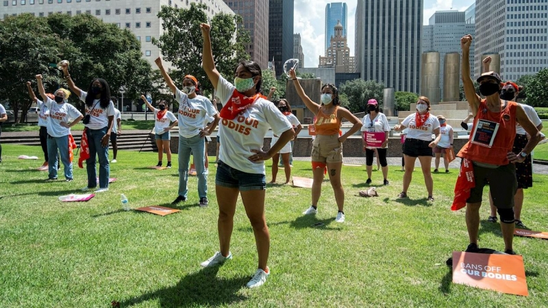 01/09/2021 Este miércoles, activistas han protestado por la ley que prohíbe el aborto a las seis semanas de gestación.