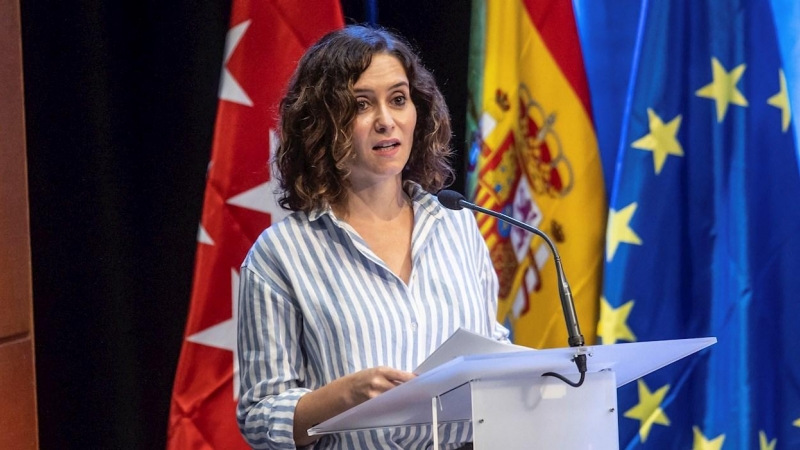 La presidenta de la Comunidad de Madrid, Isabel Diaz Ayuso, durante el acto de apertura del curso academico 2021 - 2022 de las universidades de Madrid.