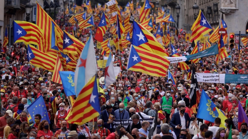 Imagen de la manifestación de la Diada en Barcelona.