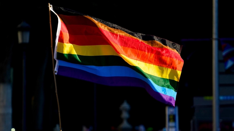 La bandera LGTBI durante una manifestación centrada en el colectivo trans.