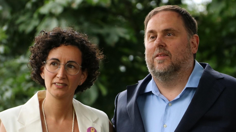 Marta Rovira i Oriol Junqueras en la trobada que van mantenir a Ginebra el passat 30 de juny.
