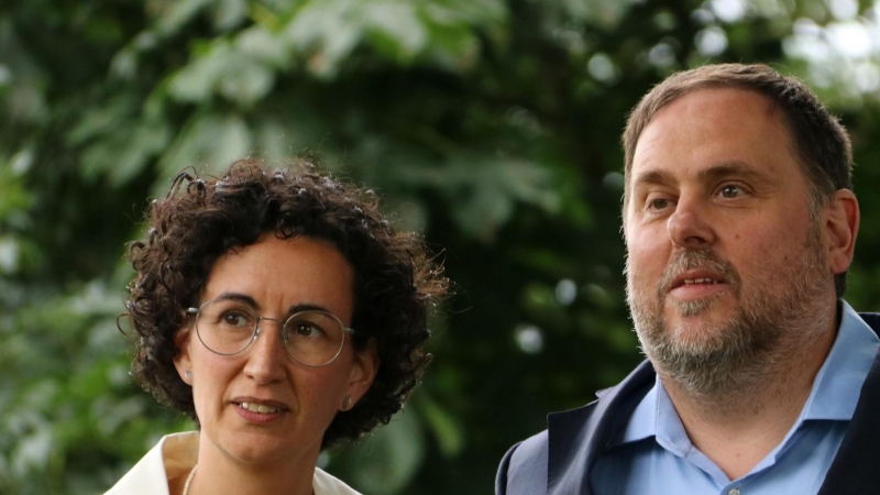 Marta Rovira i Oriol Junqueras en la trobada que van mantenir a Ginebra el passat 30 de juny.