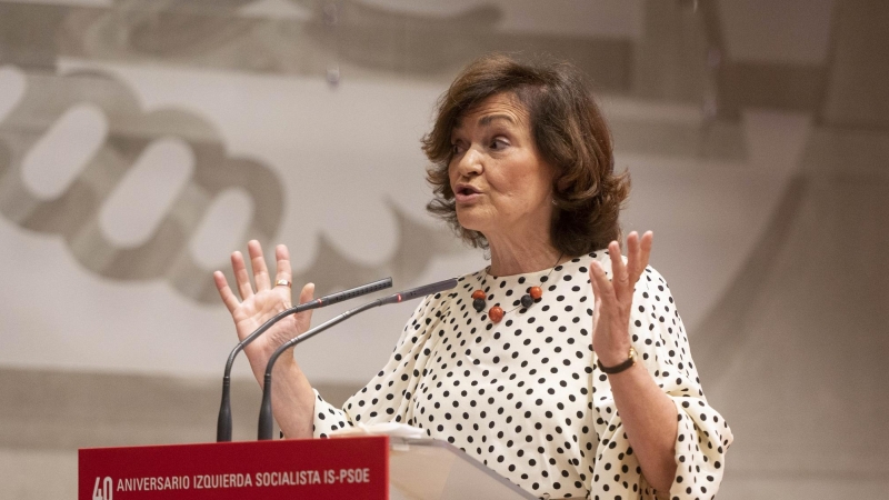 La exvicepresidenta del Gobierno y secretaria de Igualdad del PSOE, Carmen Calvo.