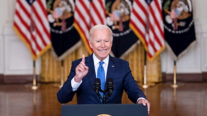 El presidente de EEUU, Joe Biden, en una rueda de prensa celebrada este jueves en la Casa Blanca en la que habló sobre asuntos económicos.