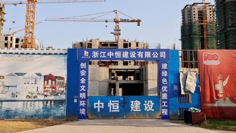Vista de las obras del proyecto Evergrande Cultural Tourism City, desarrollado por la inmobiliaria china en la localidad de Taicang. REUTERS/Aly Song