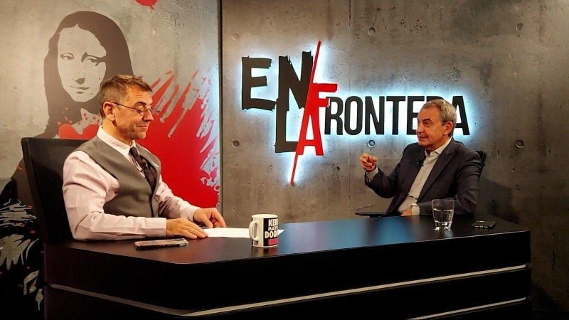 José Luis Rodríguez Zapatero en el programa de La Frontera, presentado por Juan Carlos Monedero.