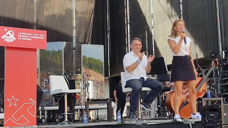 Yolanda Díaz interviene en el acto central de la celebración del centenario del PCE.