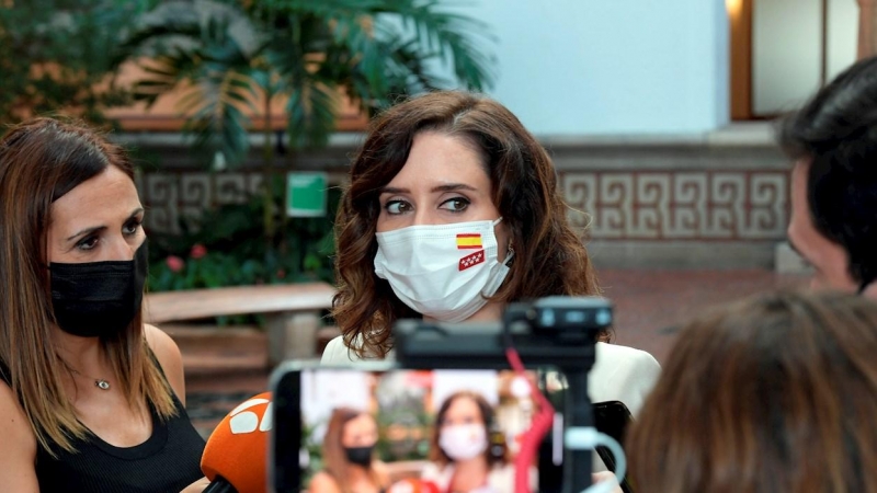 La presidenta de la Comunidad de Madrid, Isabel Díaz Ayuso, en una visita a la sede de la Organización de los Estados Americanos.