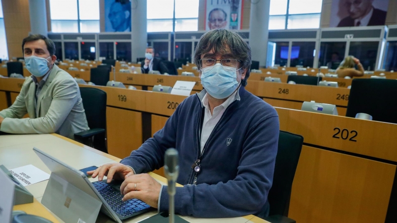 Carles Puigdemont en el Parlamento Europeo este 27 de septiembre de 2021.