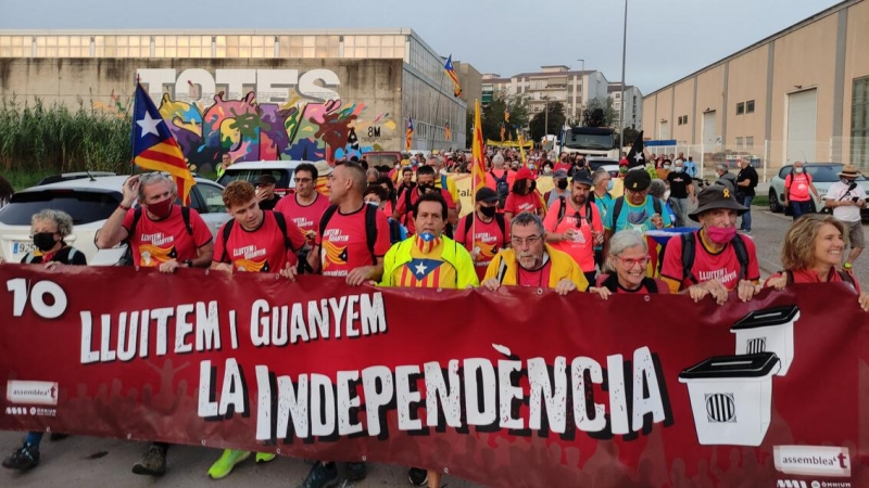 Capçalera de la manifestació de la marxa nord aquest dissabte.