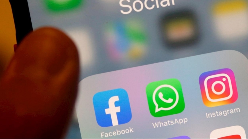 Apps de Facebook, WhatsApp e Instagram en una imagen del 4 de octubre de 2021.