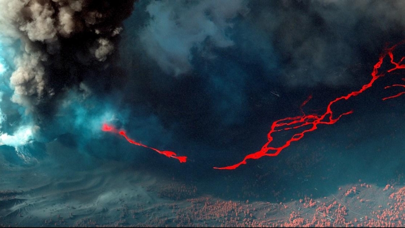 Imagen de la erupción de La Palma este 14 de octubre de 2021.