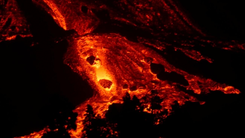 Volcán de La Palma este viernes 15 de octubre de 2021.