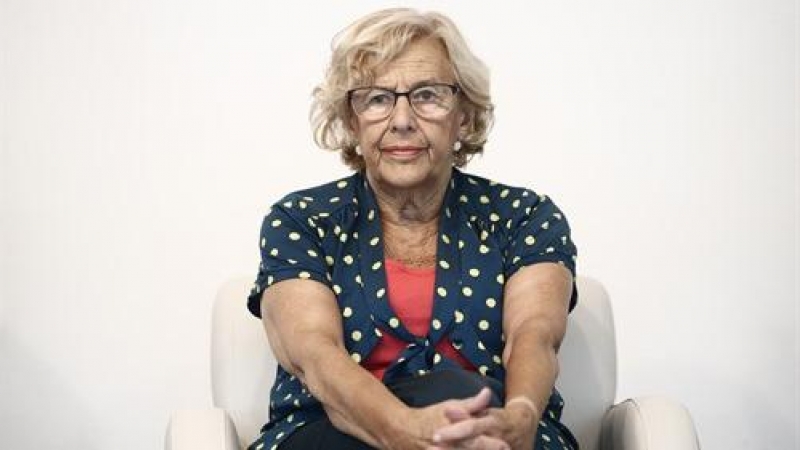 La exalcaldesa de Madrid, Manuela Carmena, durante la inauguración del XVII Encuentro de Emprendedoras y Empresarias en el Círculo de Bellas Artes. Fotografía de Archivo.