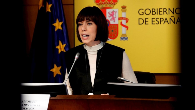 La ministra de Ciencia e Innovación, Diana Morant, en la presentación de la partida que corresponde a su ministerio de los presupuestos 2022.