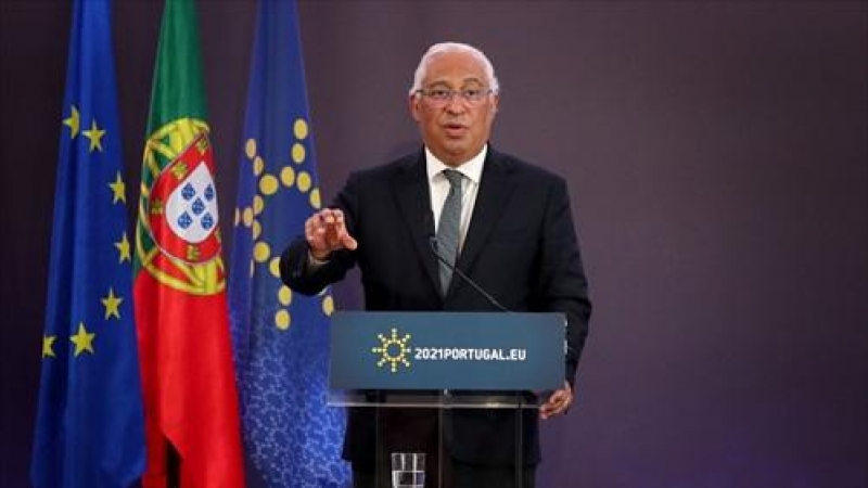 El primer ministro de Portugal, Antònio Costa, en rueda de prensa el pasado febrero de 2021.