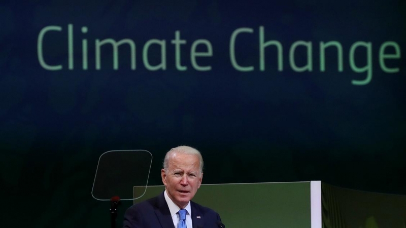 El presidente de EEUU, Joe Biden, habla en la Cumbre del Clima de Glasgow (COP26).