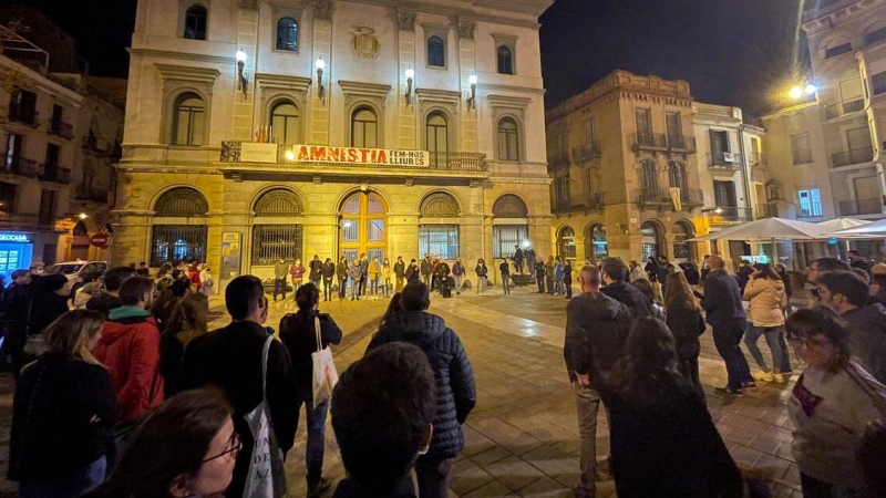 Els assistents a la concentració a Igualada.