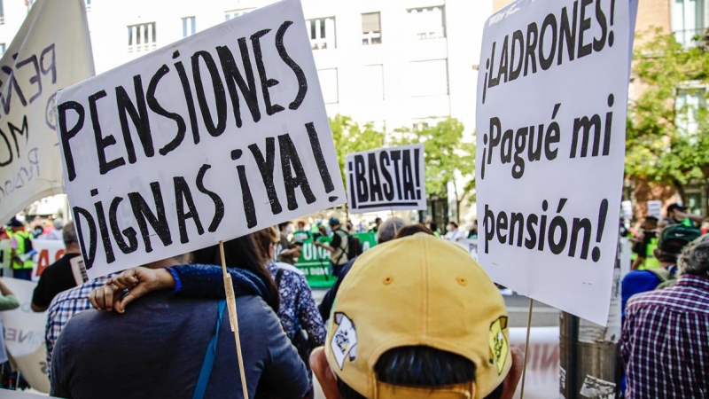 Manifestación en defensa de pensiones justas en Madrid, a dos de octubre de 2021.