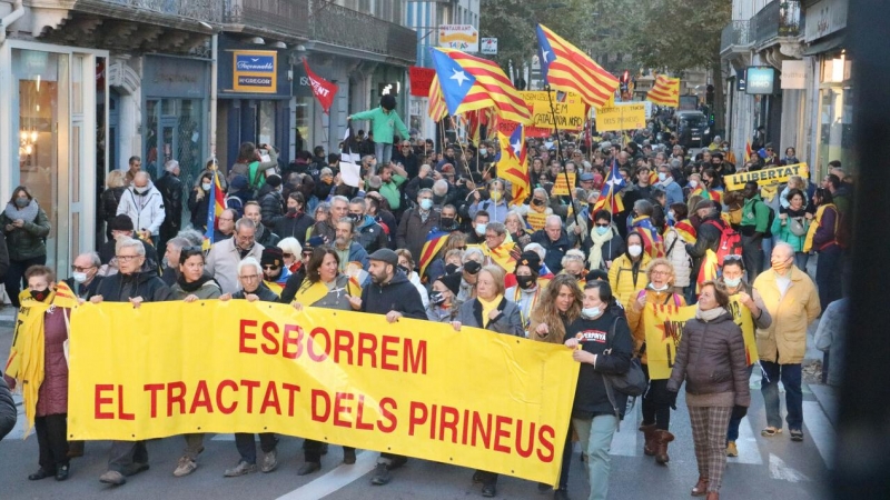 La manifestació d'aquest dissabte celebrada a Perpinyà.