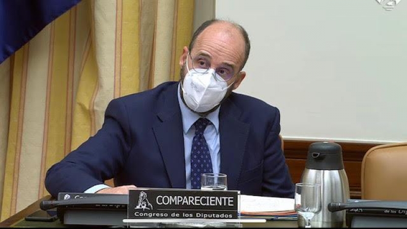 Ignacio Ulloa Rubio, ex secretario de Estado de Seguridad, en la comisión del Congreso sobre la operación Kitchen.