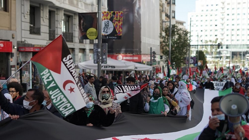 Marcha en apoyo al Sáhara Occidental.