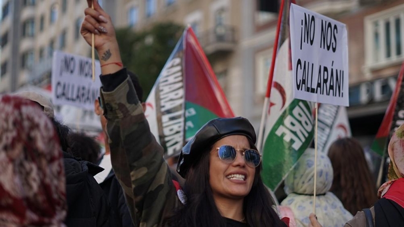 Imagen de la marcha en apoyo al Sáhara Occidental.