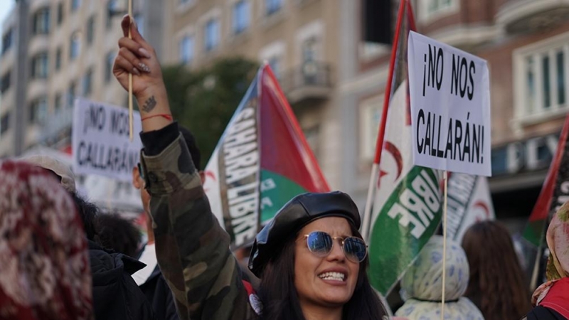 Imagen de la marcha en apoyo al Sáhara Occidental.