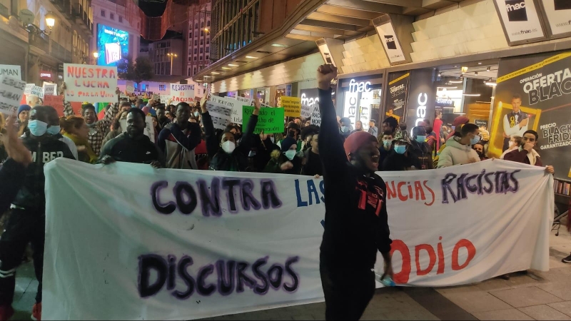 Imagen de la protesta antirracista organizada en Madrid.