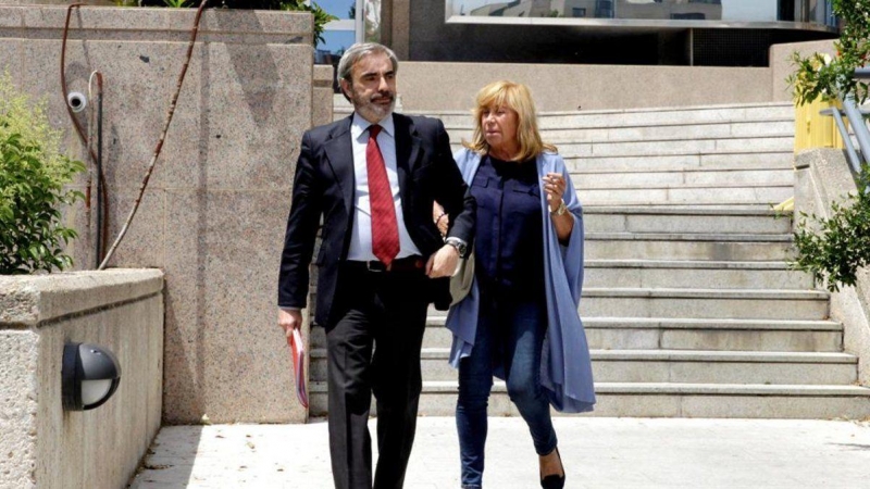 La aristócrata Cristina Ordovás Gómez-Jordana, a su salida del juicio en la Audiencia Provincial de Madrid que tuvo lugar en junio.