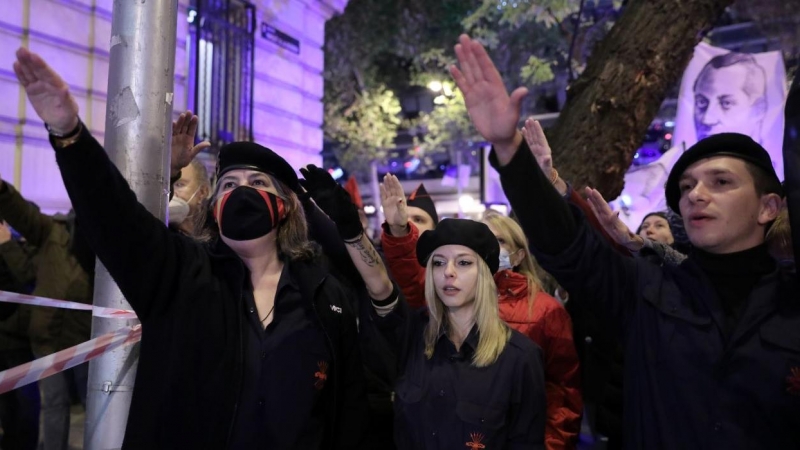 Falangistas en Madrid