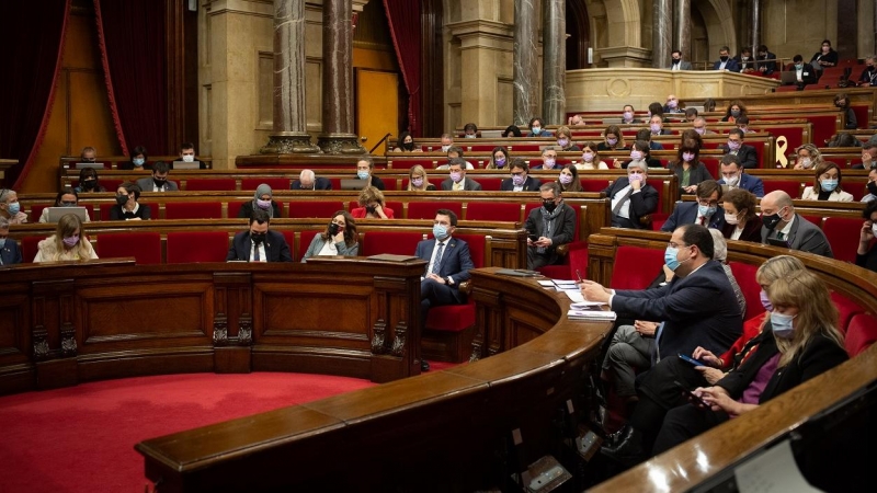 Vista del pleno del Parlament catalán durante el debate de totalidad de los Presupuestos. E.P./David Zorrakino